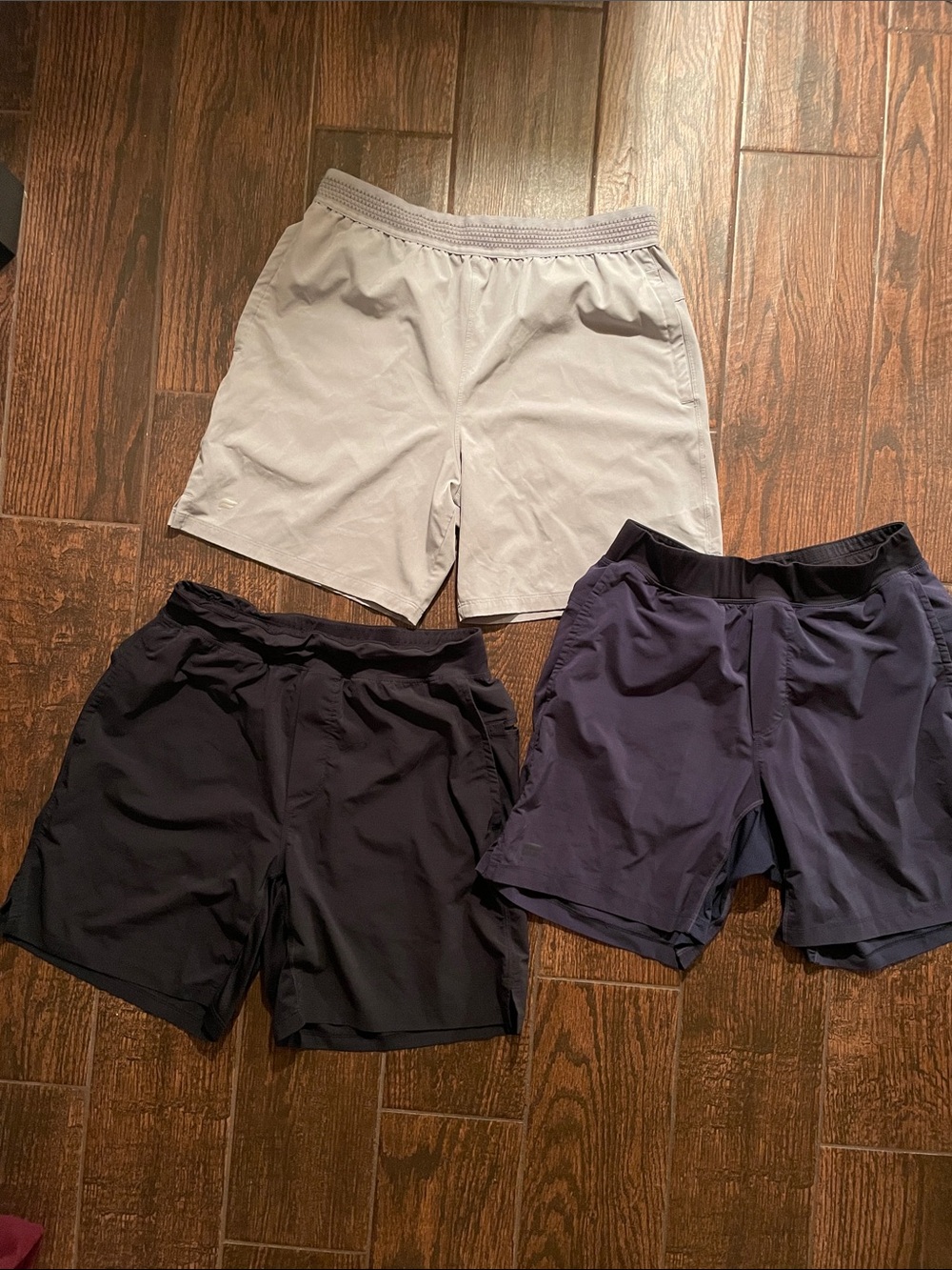 Fabletics Men's Athletic Shorts - Light Gray, Navy & Black - Bundle